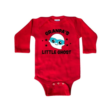 

Inktastic Cute Granpa s Little Ghost with Stars Gift Baby Boy or Baby Girl Long Sleeve Bodysuit