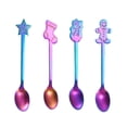 thumbnail image 3 of 4Pcs Stainless Steel Christmas Spoons Party Cutlery 5 inch Dessert Spoons Dessert Teaspoons Sugar Spoons for Ice Cream Coffee , Colorful, 3 of 9