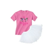 Awkward Styles Birthday Girl Shirt B-Day Tutu Skirt Set Cute Unicorn Ballet Dress for Girls