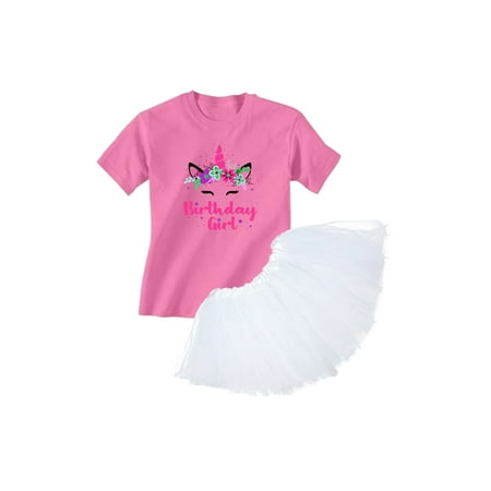 Awkward Styles Birthday Girl Shirt B-Day Tutu Skirt Set Cute Unicorn Ballet Dress for Girls