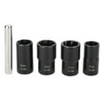 thumbnail image 3 of Herwey 5Pcs Twist Socket Set Locking Wheel Nut Bolt Stud Extractor Removers 17mm 19mm 21mm 22mm Socket, Lug Nut Remover, Rounded Worn Wheel Nut Removers, 3 of 7