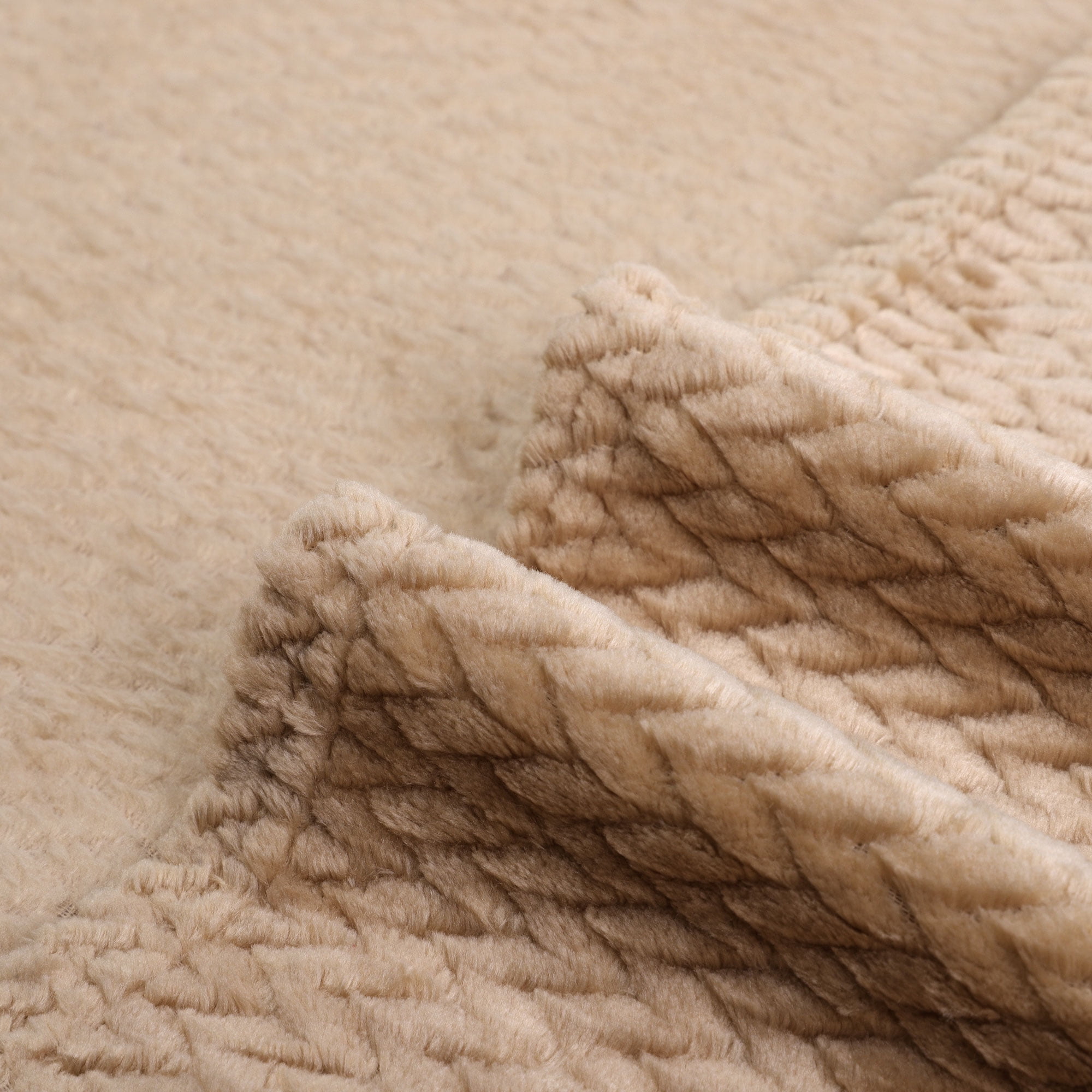 Unique Bargains 280GSM Flannel Fleece Throw Bed Blanket, 50" x 59", Taupe