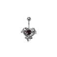 thumbnail image 2 of Belly Navel Ring Surgical Steel Dolphin with Purple Heart CZ Gem 14g, 2 of 4