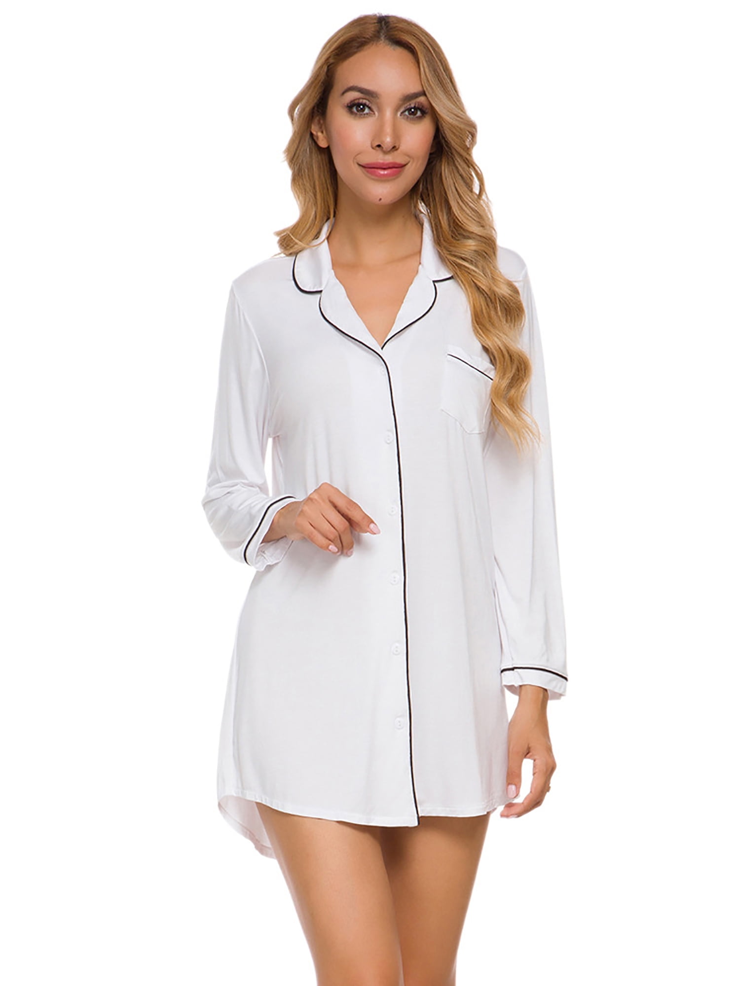 button down pajama shirt dress