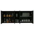 thumbnail image 3 of Black Particleboard 150" Wall Cabinet For Kitchen Storage Industrial With Two Shelves, Functional, 3 of 7
