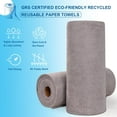 thumbnail image 2 of Reusable Paper Towels Washable Roll: 50Pack Paperless Paper Towels Tear Away 12x12In Absorbent Cloth Towels Reusable Washable for Kitchen Zero Waste (Gray), 2 of 5