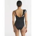thumbnail image 3 of Sofia by Sofia Vergara Women's and Women's Plus Asymmetrical Ruffle One Piece Swimsuit with Curvetex®, Sizes XS-2X, 3 of 5