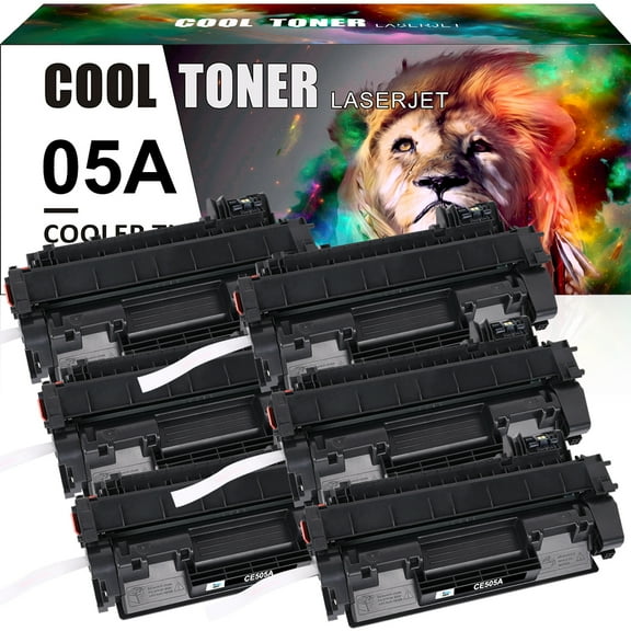Compatible Toner Replacement for HP 505A CE505A to Use with HP LaserJet P2050 P2055D P2055DN P2055X P2030 P2035 (Black,6 Pack)