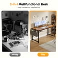 thumbnail image 3 of CONCETTA 55 Inch Computer Writing Desk with Storage Bag, Steel Frame for Home Office Study, Brown, 3 of 8