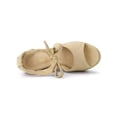 thumbnail image 4 of Unique Bargains Women's Espadrilles Tie Up Ankle Strap Sandals Beige (Size 7.5), 4 of 7