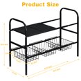 thumbnail image 5 of Under Sink Organizer 2 Tier Under Sink Rack Organizers and Storage Expand from 21 to 35 inches with 3 Storage Baskets Under Sink Shelf for Kitchen Bathroom Cabinet, Black, 5 of 9