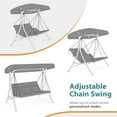 thumbnail image 4 of MCombo 3-Seat Heavy Duty Reclining Porch Swing Chair with Legrest, 680 lb Capacity, Cushions and Pillows, Gray, 4 of 11