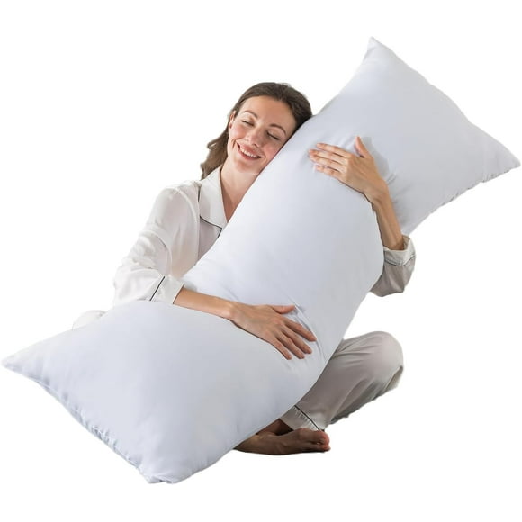 AIR-Full Body Pillow Insert for Adults - Soft & Fluffy Body Pillow for Side Sleepers - Long & Breathable Body Pillow Insert(20 X 54,White)