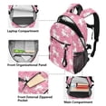 thumbnail image 5 of JIALIOU 14" Laptop Backpack Waterproof Airline Approved Stylish Casual Daypack for Travel Business College Work, White Dogs on Pink Grass, 5 of 8