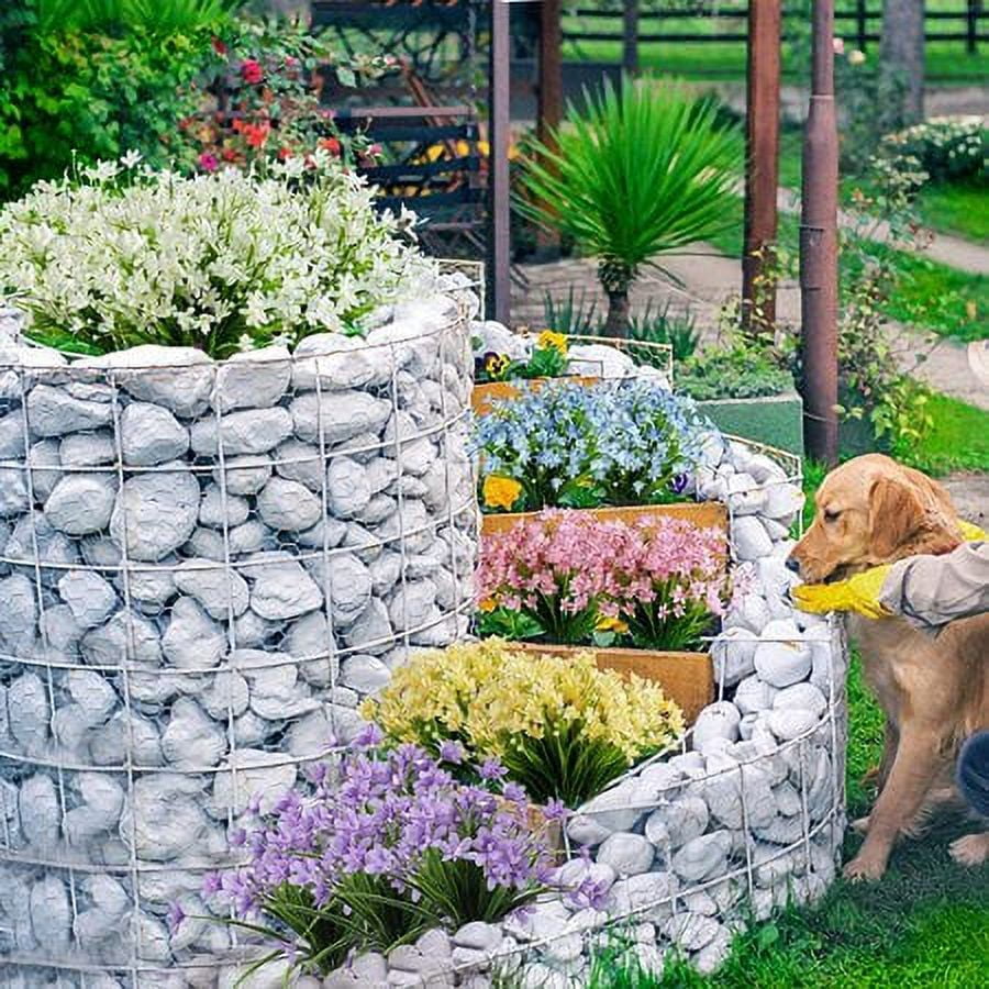 ZOELNIC Artificial Daffodils Flowers, 10 Bundles Fake Flowers with Stems, UV Resistant No Fade Plastic Plants Faux Flowers Bouquet for Indoor Outdoor Home Garden Decoration