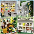 thumbnail image 4 of Miniset de construcción de casas de flores con LED, juguete de bloques de construcción para invernaderos con vista a la ciudad, regalo de Halloween y Navidad para amigos o niñas de 8 a 12 años, 4 of 9