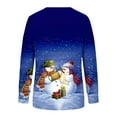 thumbnail image 4 of Ecqkame Christmas Sweatshirt for Women Casual Crew Neck Pullover Sweater Long Sleeve Lightweight Tops A-Blue XXL, 4 of 4