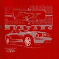 thumbnail image 2 of Wild Bobby, Distressed Ford Mustang Front Grill, Cars and Trucks, Front and Back Unisex Crewneck Graphic Sweatshirt, Red, X-Large, 2 of 4