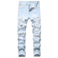 thumbnail image 2 of Birdeem Mens New Fashion Have Pockets Button Zipper Personality Denim Trend Jeans, 2 of 12