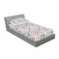 thumbnail image 3 of Ambesonne Floral Fitted Sheet & Pillow Sham Set, Colorful Flower Petals, Full, Multicolor, 3 of 3
