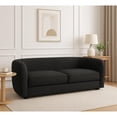 thumbnail image 5 of Benjara Dly Retro Loveseat- Black Boucle Seat- Welt Trims- 68 Inch- Tuxedo Style, 5 of 7
