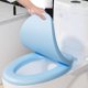 thumbnail image 5 of Asiento de inodoro blanco en forma de O/U, tapa de cierre suave cubierta de asiento de inodoro fija baño, 5 of 11