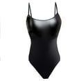 thumbnail image 6 of BONIXOOM Matching Pajamas For Couples Silk Pajamas For Women Sleepwear Drawstring Sleeveless Solid Jumpsuit Black XXL, 6 of 6