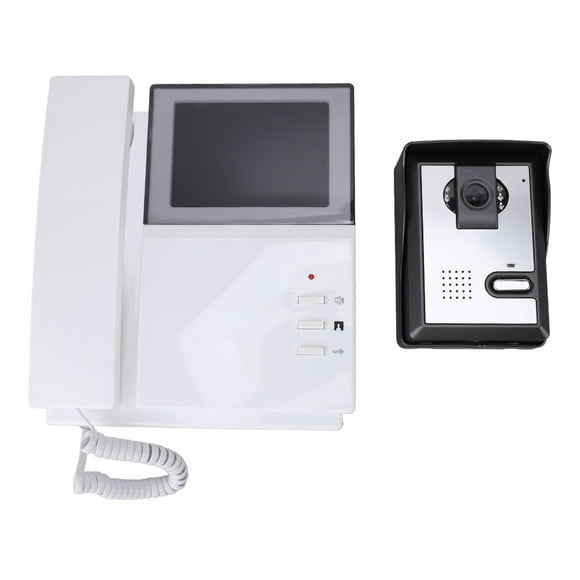 Video Doorbell Camera Intercom System, Corded Telephone Type Wired Video Visual Door Phone Kit with 4.3 Inch Color Digital LCD Screen, Night Vision, 2 Way Audio, Adjustable