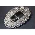 thumbnail image 2 of Set Of 2 Screw Back Concho Stainless Steel Ed Leather Belt Floral Buckle, 2 of 2