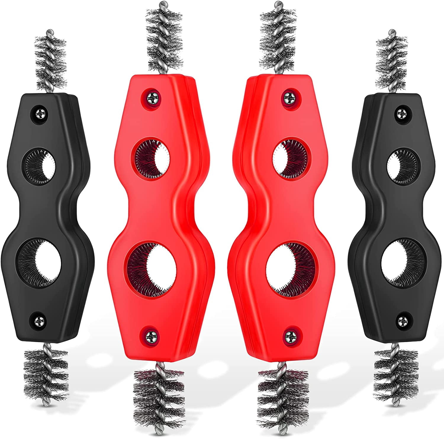 4 Pieces Copper Pipe Cleaner 4 In 1 Copper Tubing Brush Pipe Cleans Inside Outside Thread Cleaner Plumber Brush Cleans Tool for Plumbing Installation Soldering Brazing