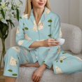 thumbnail image 6 of Pajama Sets for Women 2 Pcs, Swim Capybaras Bird Button Down Long Sleeve Sleepwear Lounge PJ Sets, 6 of 6