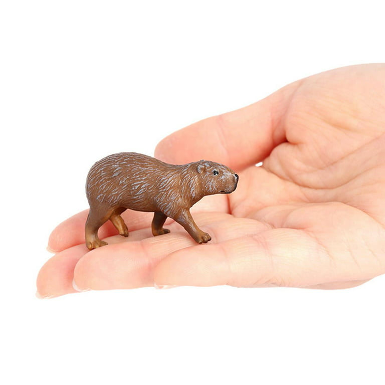 Simulated Animal Model Cognitive Playset Capybara Statue Capybara Figurines Model for Children Sand Table Desktop Ornament Party Toy Diorama Style B
