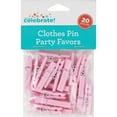 Way to Celebrate Plastic Mini Clothes Pins for Party, Pink 20 CT