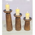 thumbnail image 5 of Candle Stands Wooden for Pillar Candles,Rounded Turned Colums,Sustainable Woods,Country Style,Ideal for Reiki,Aromatherapy,Votive Candle Gardens Home décor - 10,8,6 Inch Set of 3 - Burnt, 5 of 9