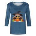 thumbnail image 5 of Wiyuqeen Thanksgiving Shirts for Women 3/4 Sleeve Crew Neck Fall Shirts Plus Size Lightweight Graphic Tees Holiday Tshirts, 5 of 5
