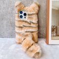 thumbnail image 4 of Dteck iPhone 11 Case 6.1-inch, Cute Girly Soft Warm Faux Fur with Tiger Tail Protective Shockproof Case for Girls Women Cover for Apple iPhone 11, Pink, 4 of 5