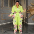 thumbnail image 3 of AURA Women Plus Size Fall Pants Set Floral Print Long Sleeve Casual Outfit Elegant Suit, 3 of 5