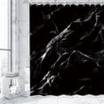 thumbnail image 2 of Black Shower Curtain, Marble Shower Curtain, Shower Curtain Black, Shower Curtain Marble, Black Marble Shower Curtain Set with 12 Hooks, Bathroom Decor, 72Wx84H, 2 of 6