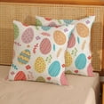thumbnail image 2 of Easter Pillow Covers 18x18 Inch Set of 2, Colorful Easter Eggs Decor Throw Pillows Spring Farmhouse Pillow Covers Easter Decorations Pillowcase Square Linen Outdoor Cushion Case for Couch Home, 2 of 5