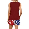 thumbnail image 5 of Iaqnaocc 2 Piece Sets for Women 4th Of July Flag American Flag Stars Womens Short Sets Square Neck Sleeveless Womens Tops and Shorts Summer Outfits Beach Outfits for Women Wine M, 5 of 5