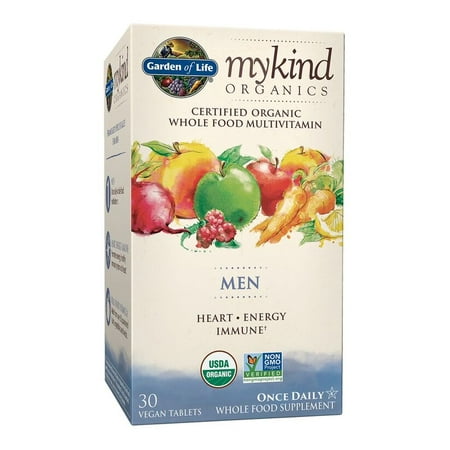 Garden of Life Mykind Organics Men One A Day Multivitamin Tablets, 30 (Best Multivitamin For Male Vegetarian)