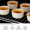 thumbnail image 2 of Nuwave 6 pc Ceramic Ramekins 8 oz Oven Safe for Creme Brulee Porcelain Ramekins, Classic Style Ramekins Bowls, Ivory White, Baking, Cakes, French, 2 of 7
