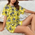 thumbnail image 6 of Bingfone Honeybee Print Pajamas Sets for Women Soft Short-Sleeved Pjs with Lounge Shorts Two Piece Sleepwear, 6 of 8