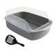 thumbnail image 4 of Caja de arena para gatos, arenero, elevador semicerrado, fácil de limpiar, arena abierta para mascotas Gris, 4 of 9
