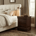thumbnail image 5 of Traditional Solid Wood Nightstand with 2 Drawers in Black / Dark Cherry / White, 5 of 5