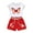 Red Butterfly, variant on Baby Girl Summer Clothes Set Short Sleeve T-Shirt Shorts 2pcs Outfits for 18-24 Months