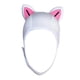 thumbnail image 2 of Gorro de buceo con orejas de gato, gorro de natación térmico de neopreno de 3 mm, gorro de surf para Blanco Rosa Línea Negra, 2 of 9