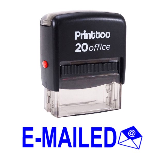 Printtoo Timbre en Caoutchouc E-MAILED Auto Encrage Bureau Stationnaire Timbre-Bleu