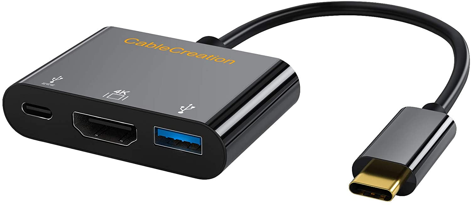 USBC Adapter, CableCreation USBC TypeC to USB 3.0+HDMI 4K+USBC Data