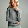 thumbnail image 2 of Sweaters for Women Long Sleeve Crew Neck Soft Warm Pullover Tops Lightweight Wool Knit Sweater,L, 2 of 9